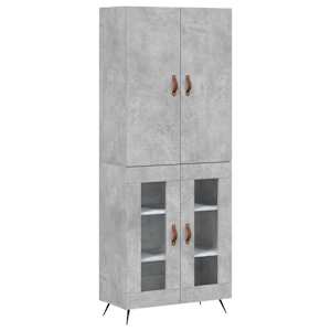 Skříň highboard betonově šedá 69,5x34x180 cm kompozitní dřevo - obrázek 4