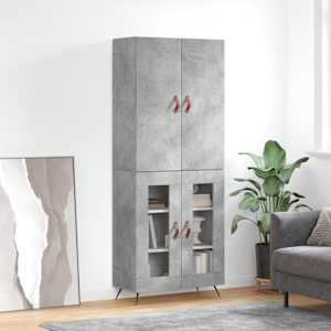 Skříň highboard betonově šedá 69,5x34x180 cm kompozitní dřevo - obrázek 1