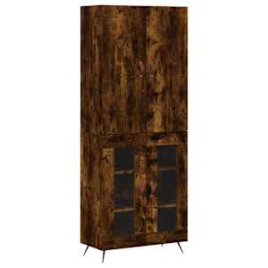 Skříň highboard kouřový dub 69,5 x 34 x 180 cm kompozitní dřevo - obrázek 2