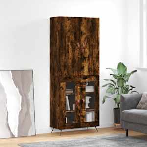 Skříň highboard kouřový dub 69,5 x 34 x 180 cm kompozitní dřevo - obrázek 1