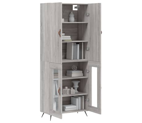 vidaXL Highboard Grey Sonoma 69.5x34x180 cm Engineered Wood