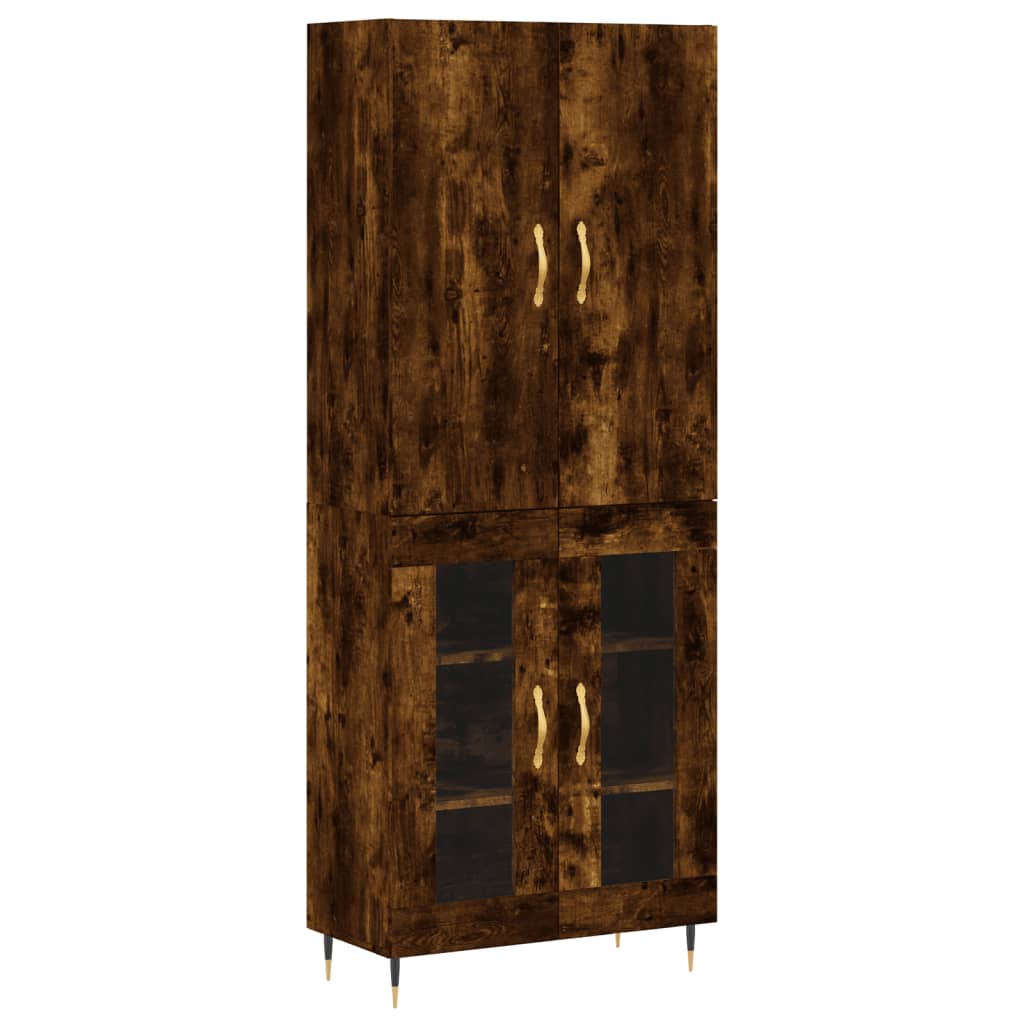 vidaXL Skříň highboard kouřový dub 69,5 x 34 x 180 cm kompozitní dřevo
