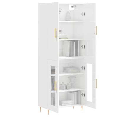 vidaXL Skříň highboard lesklá bílá 69,5 x 34 x 180 cm kompozitní dřevo