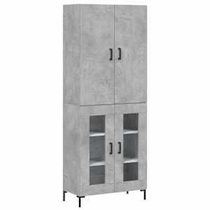 Skříň highboard betonově šedá 69,5x34x180 cm kompozitní dřevo - obrázek 2