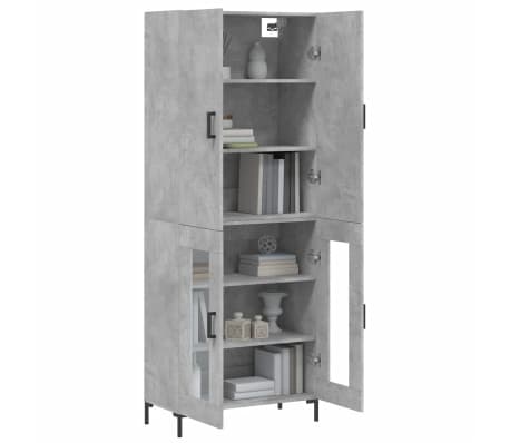 vidaXL Highboard Concrete Grey 69.5x34x180 cm Engineered Wood