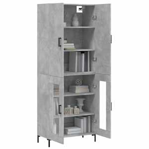 Skříň highboard betonově šedá 69,5x34x180 cm kompozitní dřevo - obrázek 3