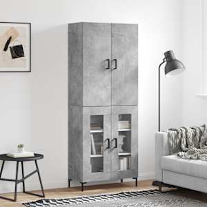 Skříň highboard betonově šedá 69,5x34x180 cm kompozitní dřevo - obrázek 1