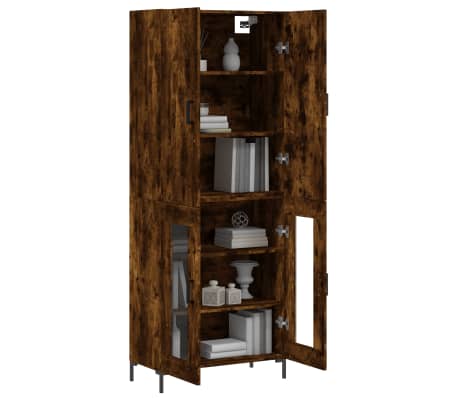 vidaXL Dulap &icirc;nalt, stejar fumuriu, 69,5x34x180, lemn compozit