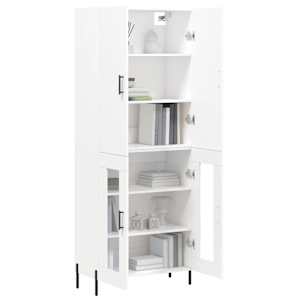 Skříň highboard bílá 69,5 x 34 x 180 cm kompozitní dřevo - obrázek 3