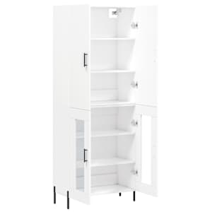Skříň highboard bílá 69,5 x 34 x 180 cm kompozitní dřevo - obrázek 4