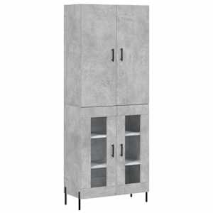 Skříň highboard betonově šedá 69,5x34x180 cm kompozitní dřevo - obrázek 2