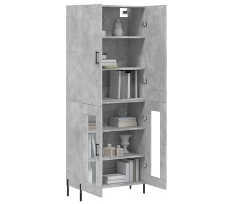 vidaXL Buffet haut Gris b&eacute;ton 69,5x34x180 cm Bois d'ing&eacute;nierie