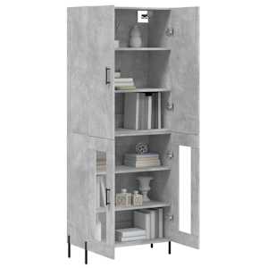 Skříň highboard betonově šedá 69,5x34x180 cm kompozitní dřevo - obrázek 3