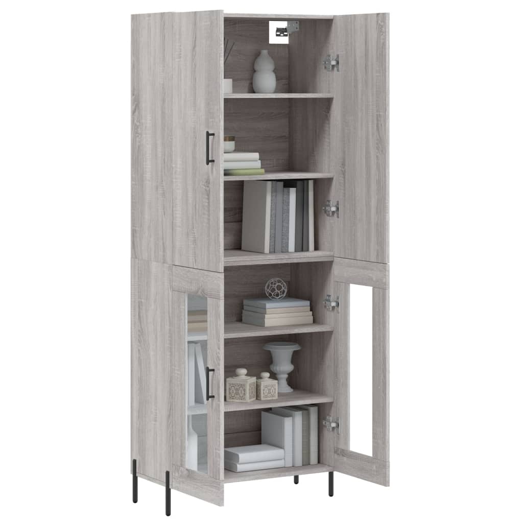 vidaXL Highboard Grey Sonoma 69.5x34x180 cm Engineered Wood