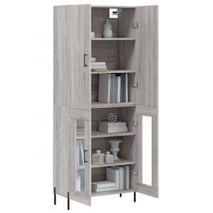 Skříň highboard šedá sonoma 69,5 x 34 x 180 cm kompozitní dřevo - obrázek 3
