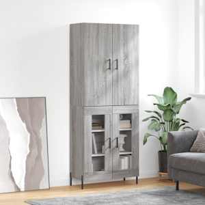 Skříň highboard šedá sonoma 69,5 x 34 x 180 cm kompozitní dřevo - obrázek 1