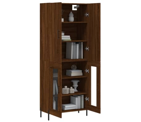 vidaXL Highboard Braun Eichen-Optik 69,5x34x180 cm Holzwerkstoff