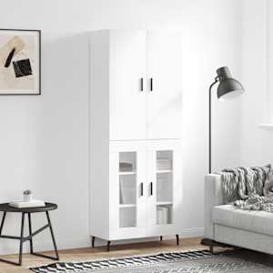 Skříň highboard bílá 69,5 x 34 x 180 cm kompozitní dřevo - obrázek 1