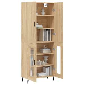 vidaXL Buffet haut Ch&ecirc;ne sonoma 69,5x34x180 cm Bois d'ing&eacute;nierie