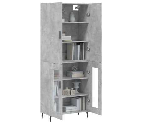 vidaXL Highboard Betongrau 69,5x34x180 cm Holzwerkstoff