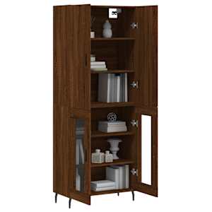 Skříň highboard hnědý dub 69,5 x 34 x 180 cm kompozitní dřevo - obrázek 3