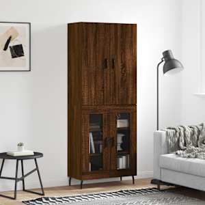 Skříň highboard hnědý dub 69,5 x 34 x 180 cm kompozitní dřevo - obrázek 1