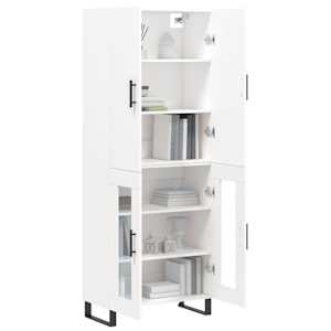 Skříň highboard bílá 69,5 x 34 x 180 cm kompozitní dřevo - obrázek 3