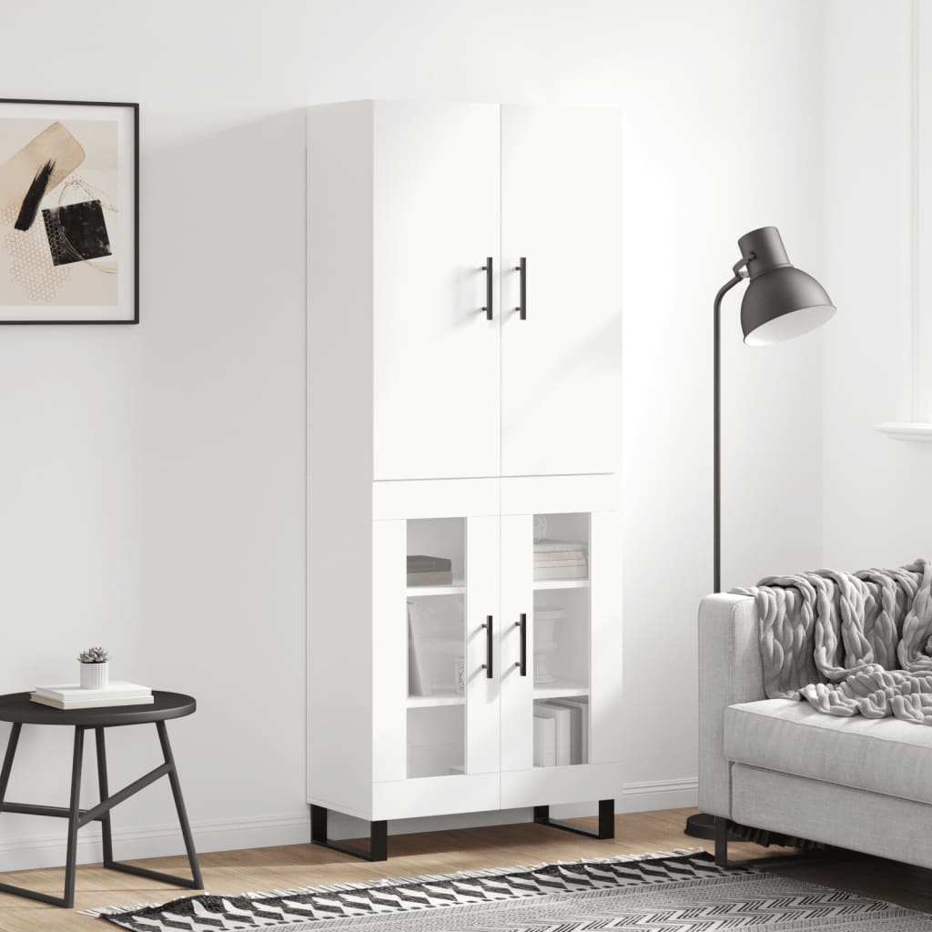 Skříň highboard bílá 69,5 x 34 x 180 cm kompozitní dřevo