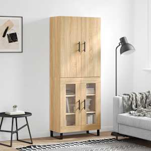 Skříň highboard dub sonoma 69,5 x 34 x 180 cm kompozitní dřevo - obrázek 1