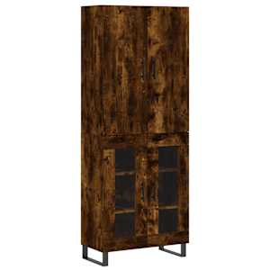 Skříň highboard kouřový dub 69,5 x 34 x 180 cm kompozitní dřevo - obrázek 2