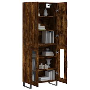 Skříň highboard kouřový dub 69,5 x 34 x 180 cm kompozitní dřevo - obrázek 3