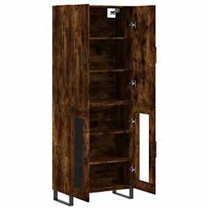 Skříň highboard kouřový dub 69,5 x 34 x 180 cm kompozitní dřevo - obrázek 4