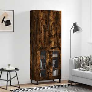 Skříň highboard kouřový dub 69,5 x 34 x 180 cm kompozitní dřevo - obrázek 1