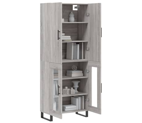 vidaXL Buffet haut Sonoma gris 69,5x34x180 cm Bois d'ing&eacute;nierie