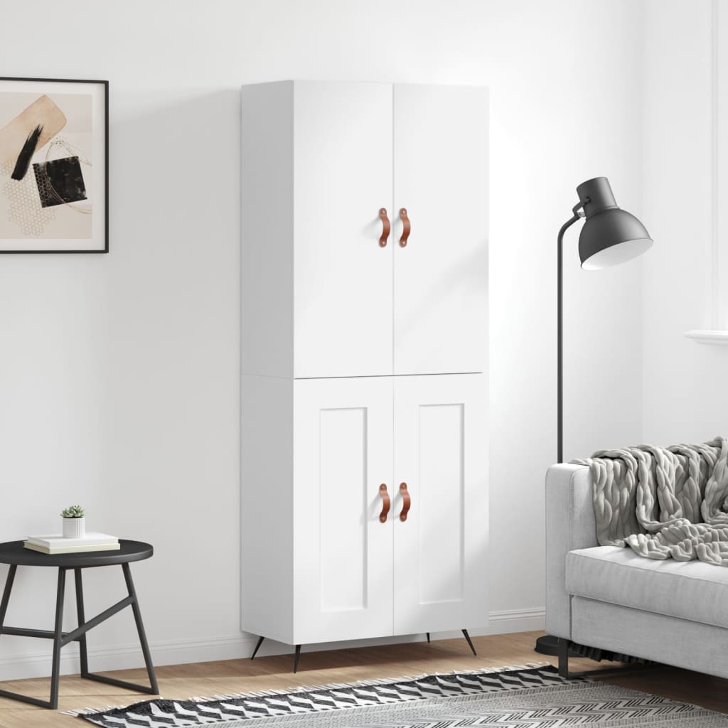 Skříň highboard bílá 69,5 x 34 x 180 cm kompozitní dřevo