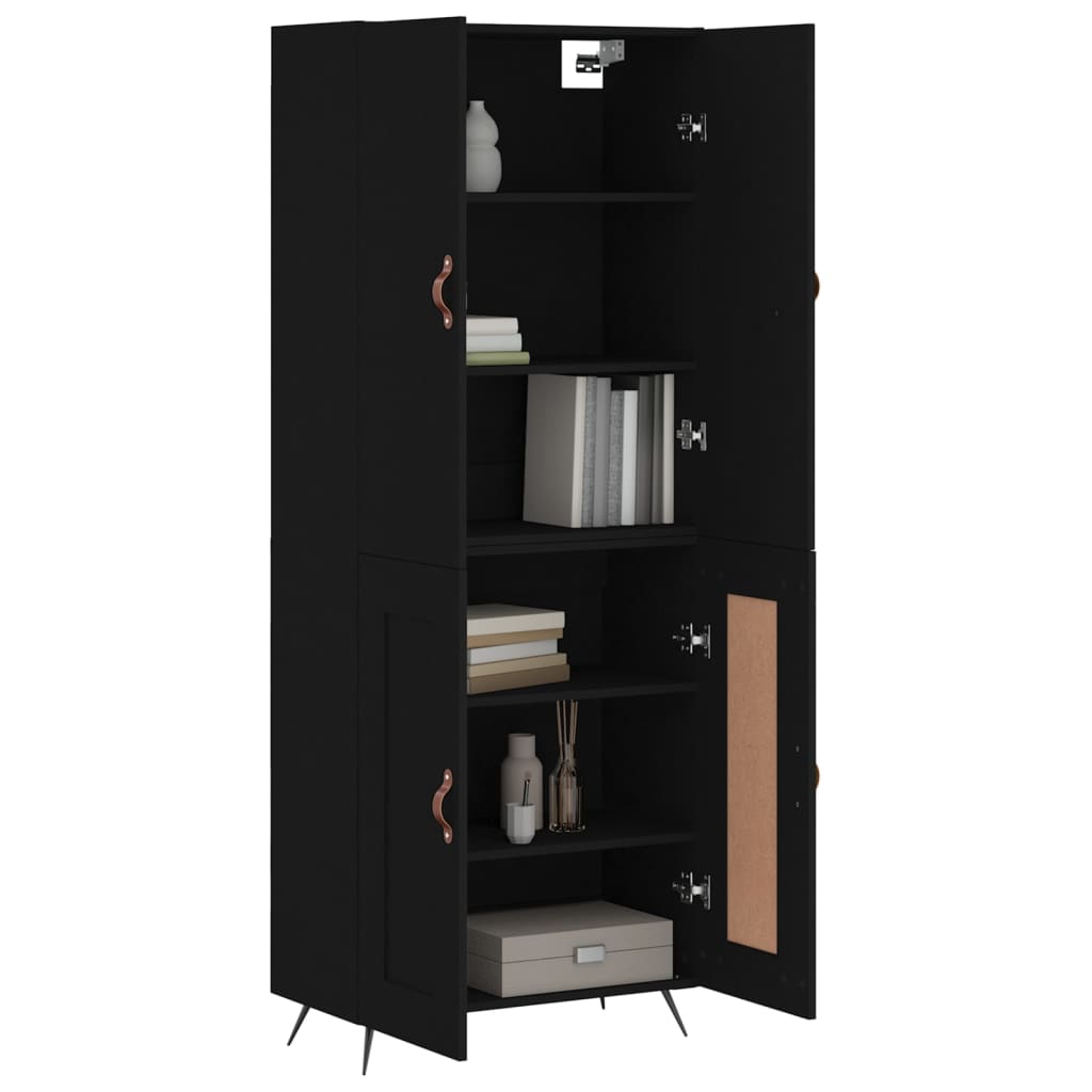 vidaXL Highboard Schwarz 69,5x34x180 cm Holzwerkstoff