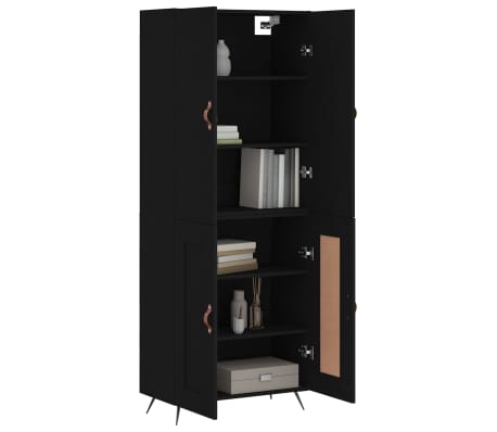 vidaXL Highboard Schwarz 69,5x34x180 cm Holzwerkstoff