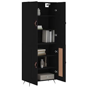 vidaXL Dulap &icirc;nalt, negru, 69,5x34x180 cm, lemn compozit