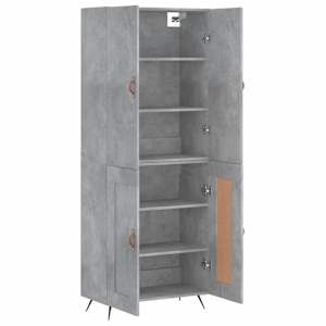Skříň highboard betonově šedá 69,5x34x180 cm kompozitní dřevo - obrázek 4