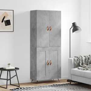 Skříň highboard betonově šedá 69,5x34x180 cm kompozitní dřevo - obrázek 1
