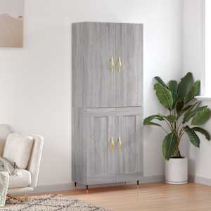 Skříň highboard šedá sonoma 69,5 x 34 x 180 cm kompozitní dřevo - obrázek 1
