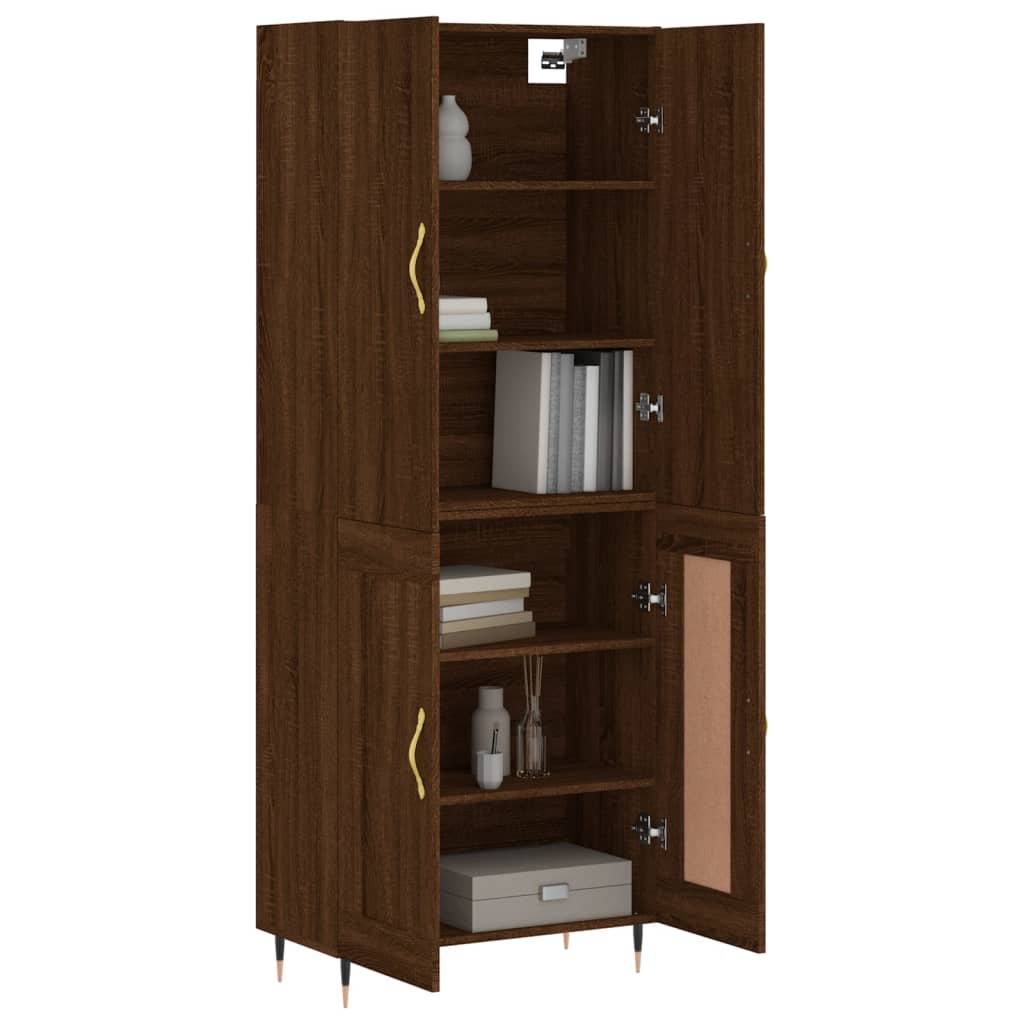 vidaXL Buffet haut Chêne marron 69,5x34x180 cm Bois d'ingénierie