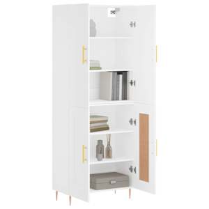 Skříň highboard bílá 69,5 x 34 x 180 cm kompozitní dřevo - obrázek 3
