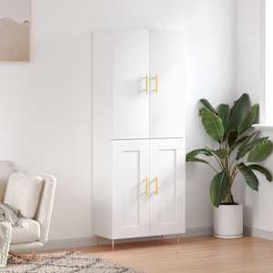 Skříň highboard bílá 69,5 x 34 x 180 cm kompozitní dřevo - obrázek 1
