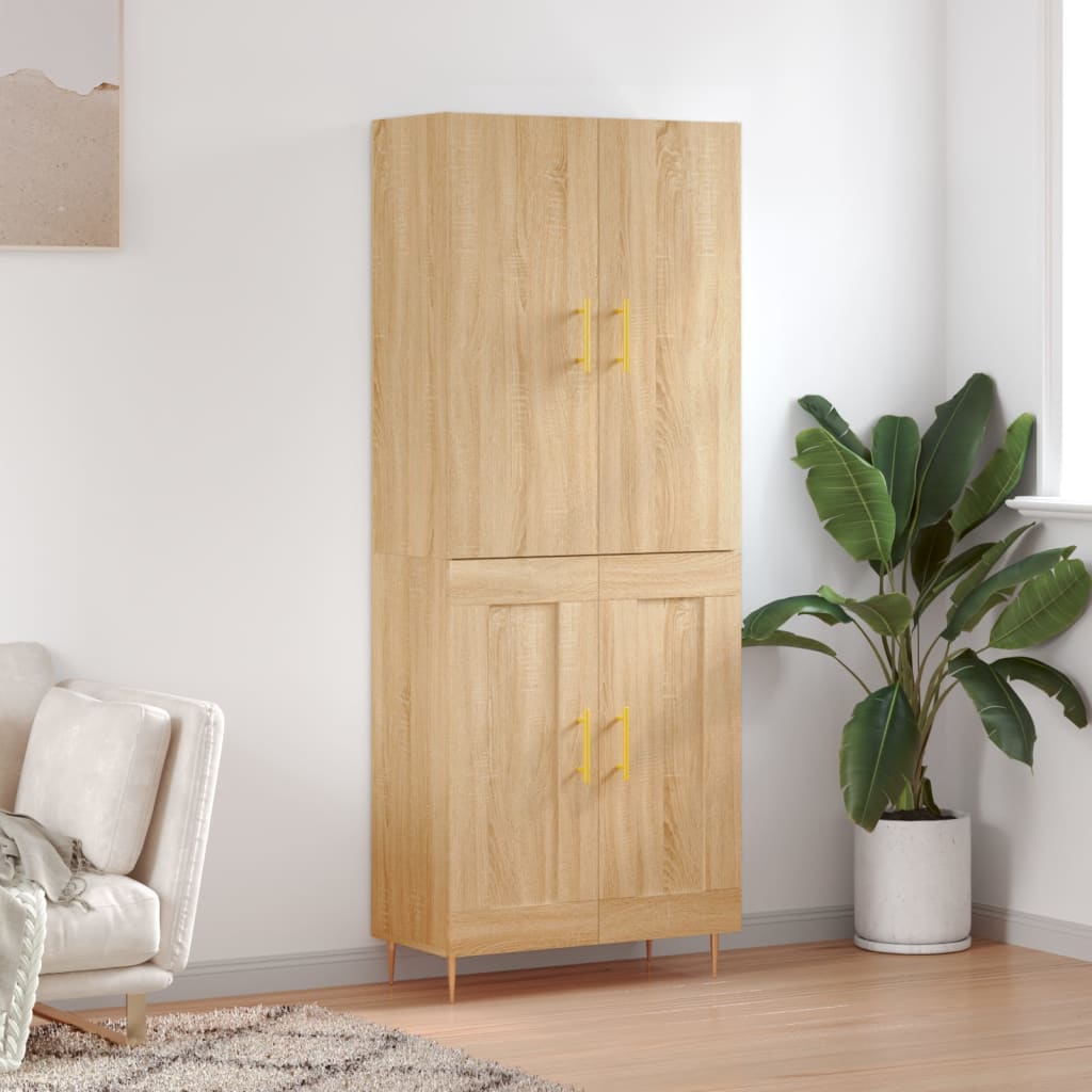 højskab 69,5x34x180 cm konstrueret træ sonoma-eg