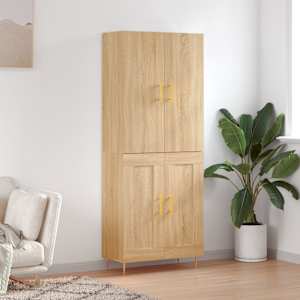 Skříň highboard dub sonoma 69,5 x 34 x 180 cm kompozitní dřevo - obrázek 1