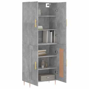 Skříň highboard betonově šedá 69,5x34x180 cm kompozitní dřevo - obrázek 3