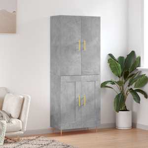 Skříň highboard betonově šedá 69,5x34x180 cm kompozitní dřevo - obrázek 1