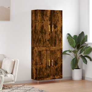 Skříň highboard kouřový dub 69,5 x 34 x 180 cm kompozitní dřevo - obrázek 1