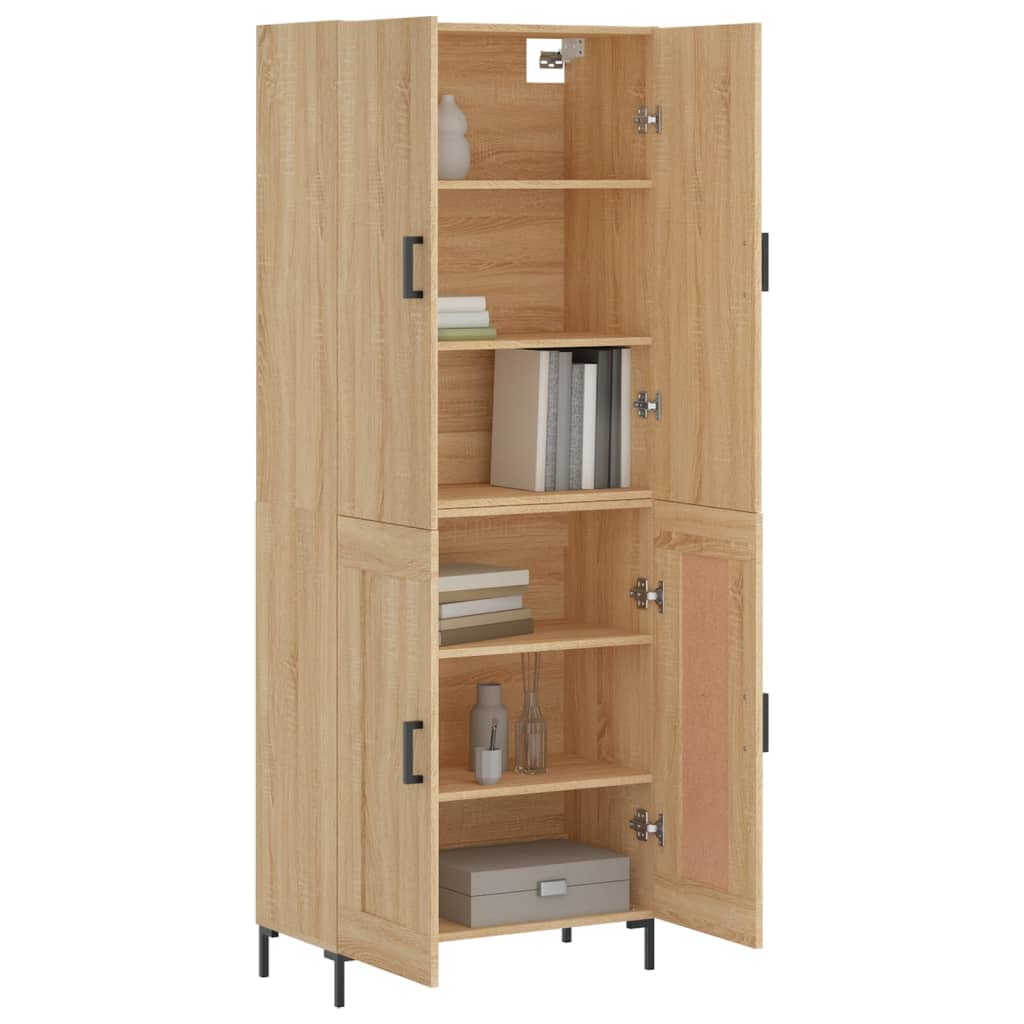 vidaXL Hoge kast 69,5x34x180 cm bewerkt hout sonoma eikenkleurig